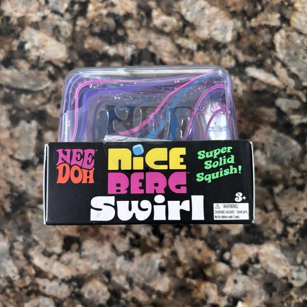 NeeDoh Nice Berg Swirl - BLUE PINK PURPLE SWIRL Cube NEE DOH AUTHENTIC